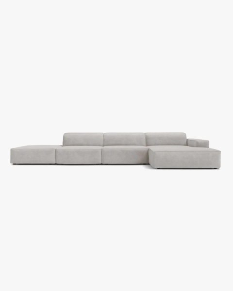 Sofa narożna modułowa Jodie 4-osobowa prawa – jasny szary