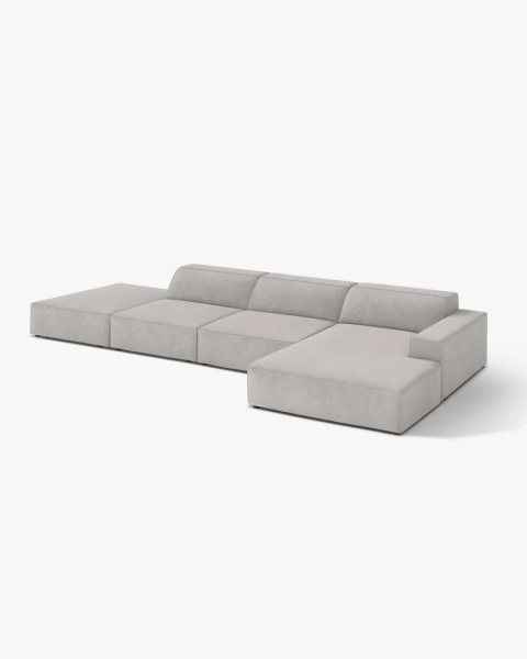 Sofa narożna modułowa Jodie 4-osobowa prawa – jasny szary