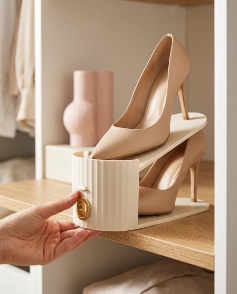 Zestaw 6 wkładek do szafy na buty SHP EASY beżowy