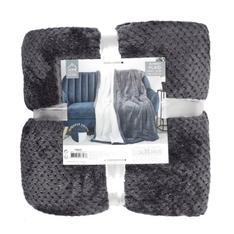Koc Sherpa szary 180x220cm gruby pikowany Koc Sherpa szary 180x220cm gruby pikowany
