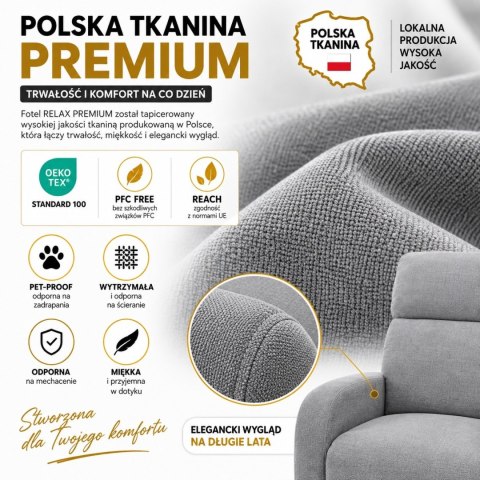 Fotel RELAX PREMIUM jasny szary