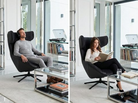 Fotel obrotowy VITA VELVET czarny PU