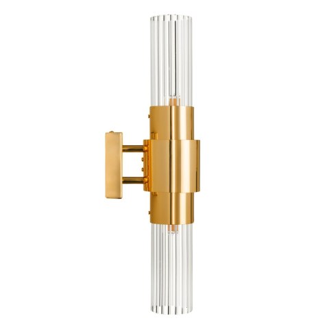 Lampa ścienna GLOW 45 cm- kinkiet szklany, złota tuba