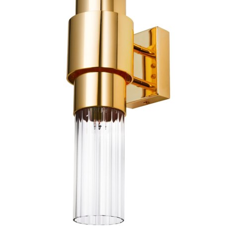 Lampa ścienna GLOW 45 cm- kinkiet szklany, złota tuba