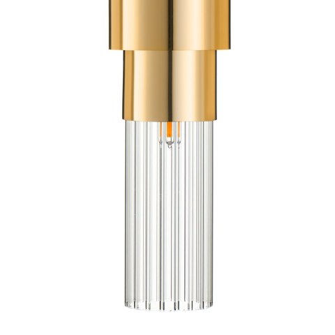Lampa ścienna GLOW 45 cm- kinkiet szklany, złota tuba