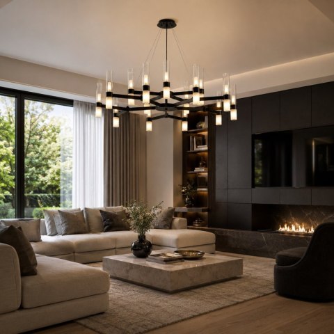 Lampa wisząca CANDELA-15 czarna 120 cm