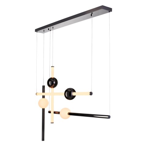 Lampa wisząca O-LINE L-4 LED czarny tytanowy połysk do jadalni