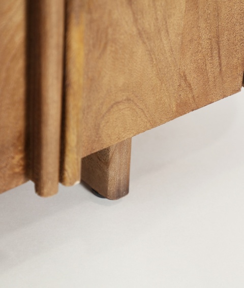 Komoda 2-drzwiowa DREUX 85 - naturalny marmur / drewno mango