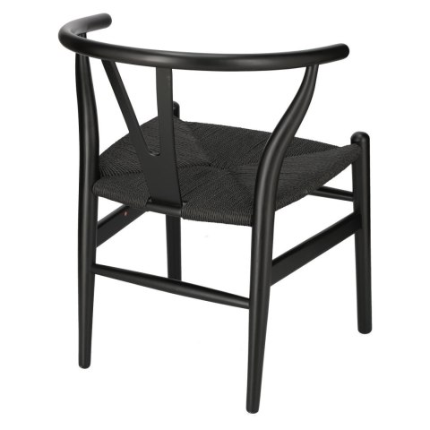 Krzesło Wicker Czarne czarny inspirowany Wishbone