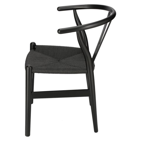 Krzesło Wicker Czarne czarny inspirowany Wishbone