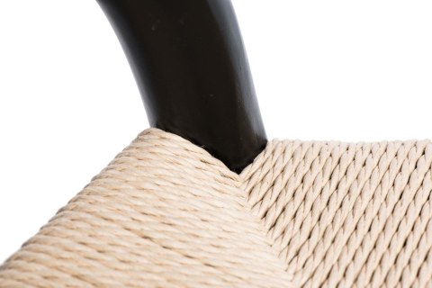 Krzesło Wicker Naturalne Czarny inspirowane Wishbone