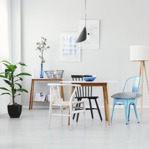 Krzesło Wicker Naturalne Czarny inspirowane Wishbone