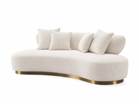 Sofa Nua N71-1 - ecru / szczotkowane złoto
