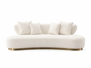 Sofa Nua N71-1 - ecru / szczotkowane złoto