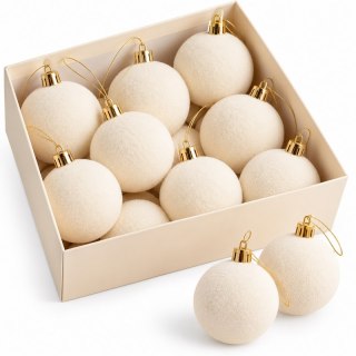 Bombki choinkowe SHP SATINE BALLS 10 szt. kremowe