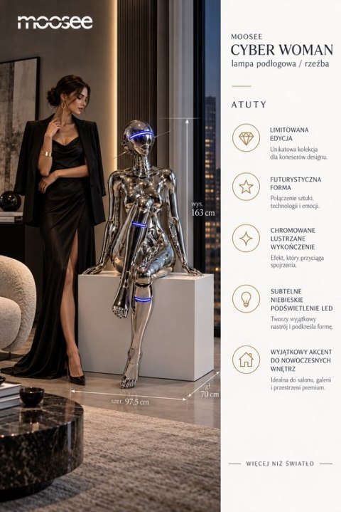 MOOSEE lampa podłogowa / rzeźba CYBER WOMAN