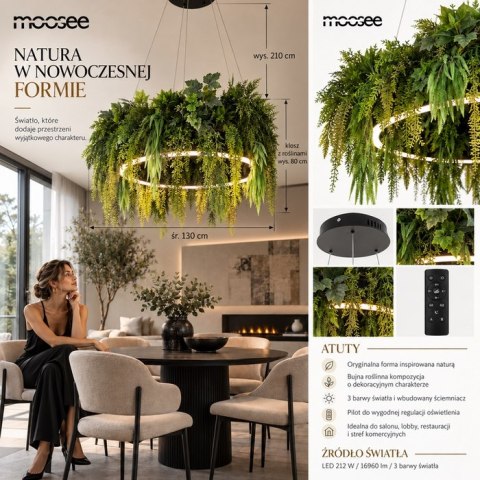 MOOSEE lampa wisząca GARDENS 160 czarna