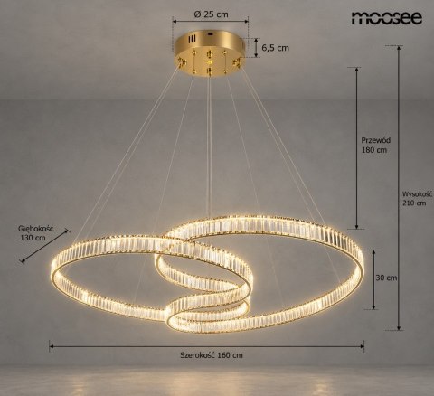 MOOSEE lampa wisząca WAVE 160A złota