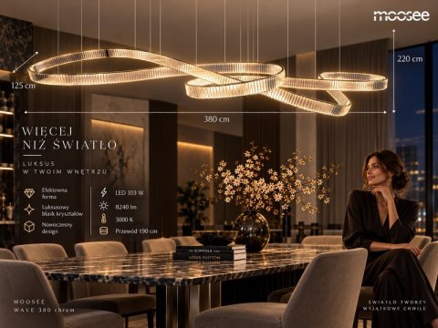 MOOSEE lampa wisząca WAVE 380 chrom