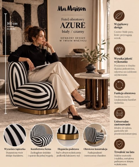 MaMaison fotel obrotowy AZURE biały / czarny