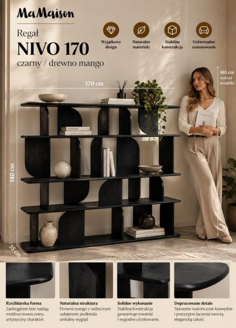 MaMaison regał NIVO 170 czarny