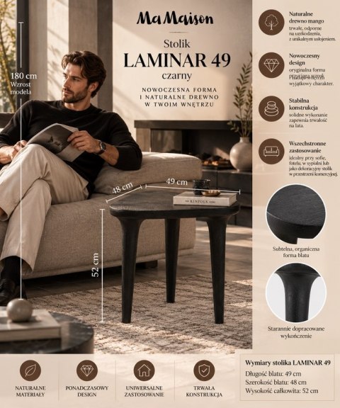 MaMaison stolik LAMINAR czarny / drewno