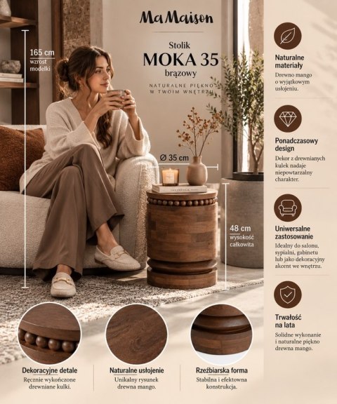 MaMaison stolik MOKA 35 brązowy