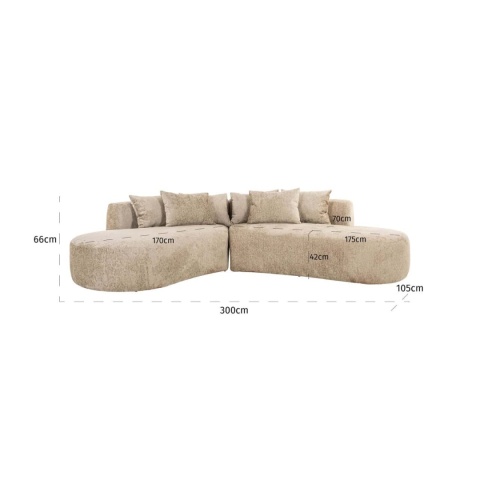 RICHMOND sofa 4-osobowa CASSIE beżowa - desert fusion