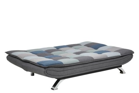Sofa rozkładana z funkcją spania Faith 3 osobowa patchwork niebieski nowoczesna do salonu ( Rozmiar: uniwersalny )
