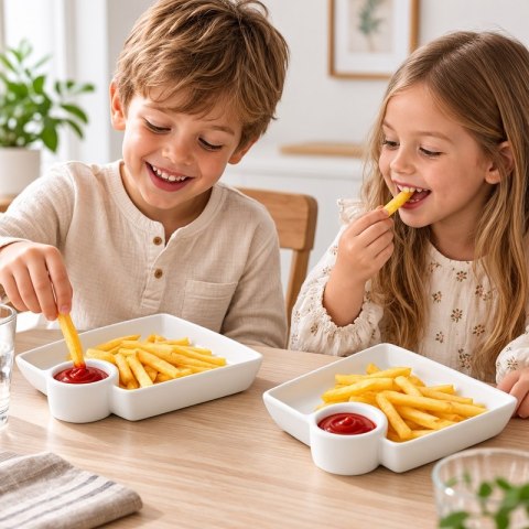 Zestaw 4 talerzyków na przekąski SHP TAPAS biały