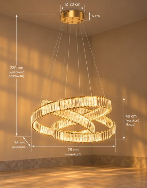MOOSEE lampa wisząca WAVE 80 złota