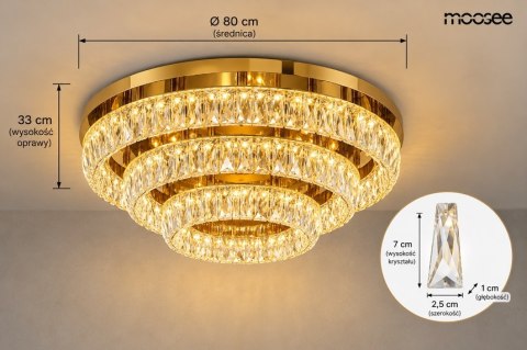 MOOSEE lampa sufitowa / plafon SAVOY 3 złota
