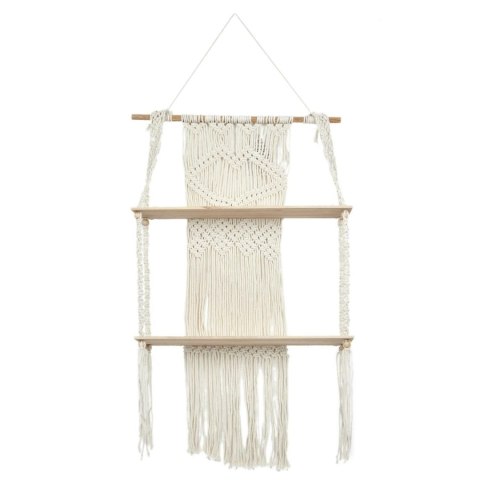 Półka Boho duża macrama beżowa Półka Boho duża macrama beżowa