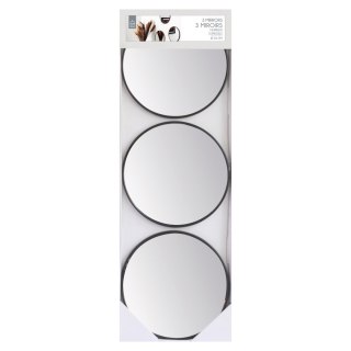 Zestaw 3 luster Toronto, okrągłych, orzech 26cm