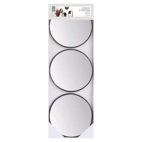 Zestaw 3 luster Toronto, okrągłych, orzech 26cm Zestaw 3 luster Toronto, okrągłych, orzech 26cm