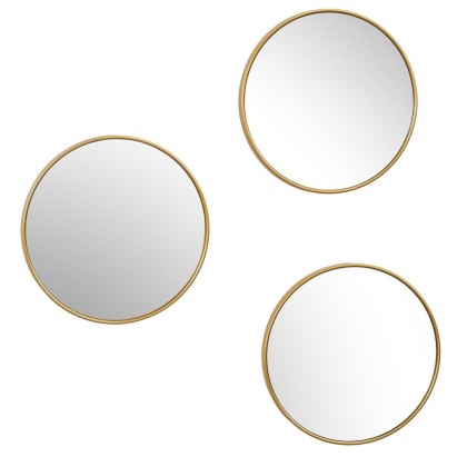 Zestaw 3 luster Toronto złotych, okrągłych 26cm
