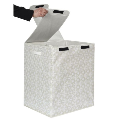 Kosz na pranie podwójny 50x41x57 szary tkanina Kosz na pranie podwójny 50x41x57 szary tkanina