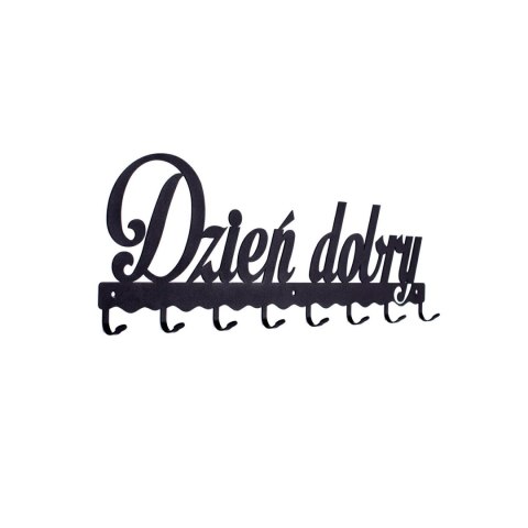 Wieszak ścienny Dzień dobry 01 czarny Wieszak ścienny Dzień dobry 01 czarny