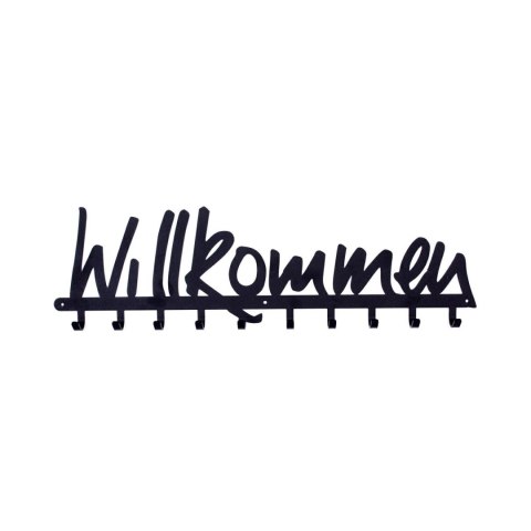 Wieszak ścienny Willkommen czarny Wieszak ścienny Willkommen czarny