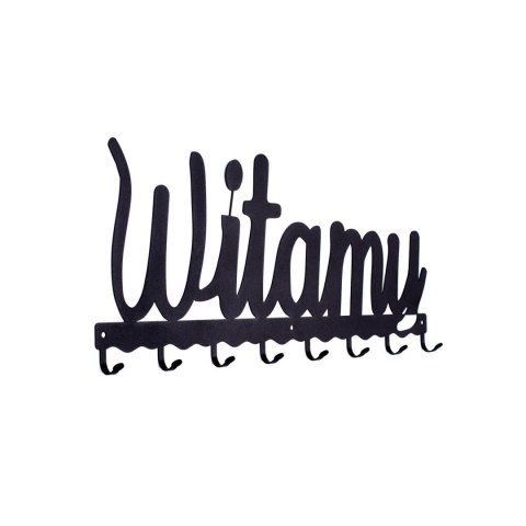 Wieszak ścienny Witamy czarny Wieszak ścienny Witamy czarny