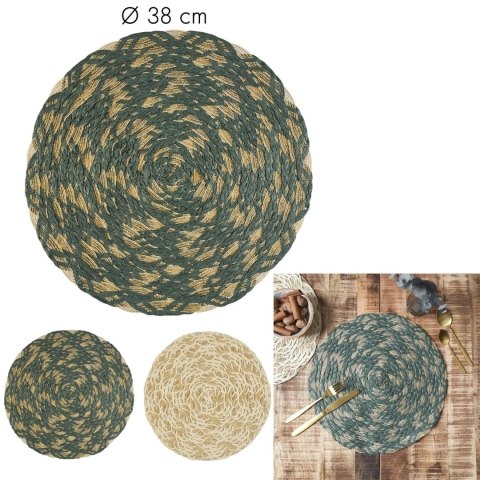 Podkładka pod talerz Jute zielona 38cm Podkładka pod talerz Jute zielona 38cm