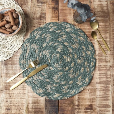 Podkładka pod talerz Jute zielona 38cm Podkładka pod talerz Jute zielona 38cm