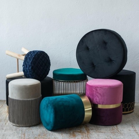 Pufa Souris Velvet L niebieska Pufa Souris Velvet L niebieska