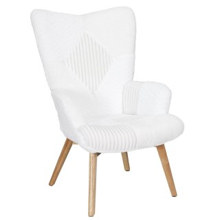 Fotel uszak Helsinki biały patchwork