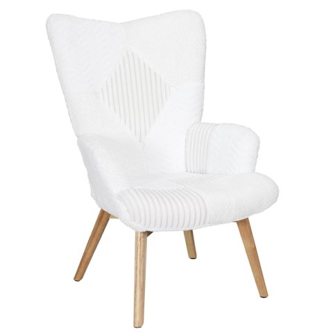 Fotel uszak Helsinki biały patchwork