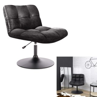 Fotel Anton obrotowy czarny vintage PU
