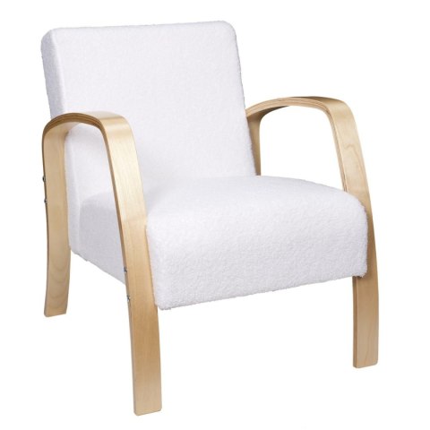 Fotel Hella boucle biały/ naturalny Fotel Hella boucle biały/ naturalny