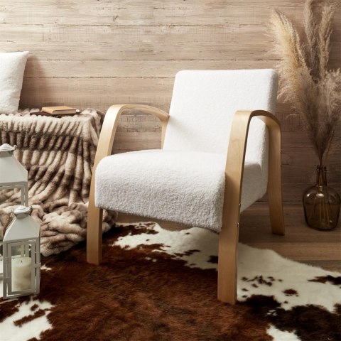 Fotel Hella boucle biały/ naturalny Fotel Hella boucle biały/ naturalny