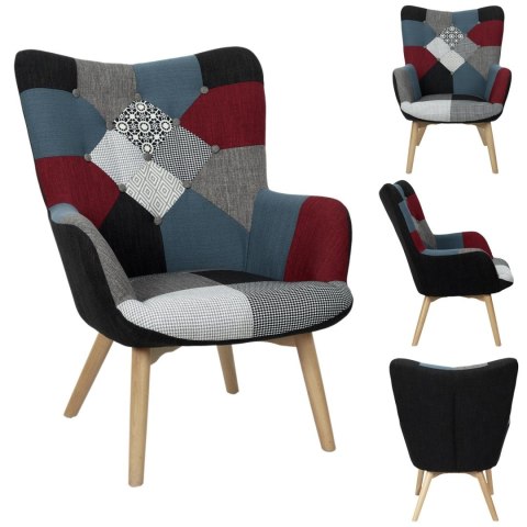 Fotel Uszak szeroki patchwork Fotel Uszak szeroki patchwork