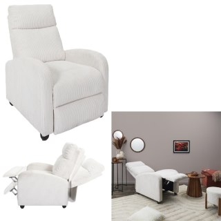 Fotel rozkładany Recliner Dream biały sztruks